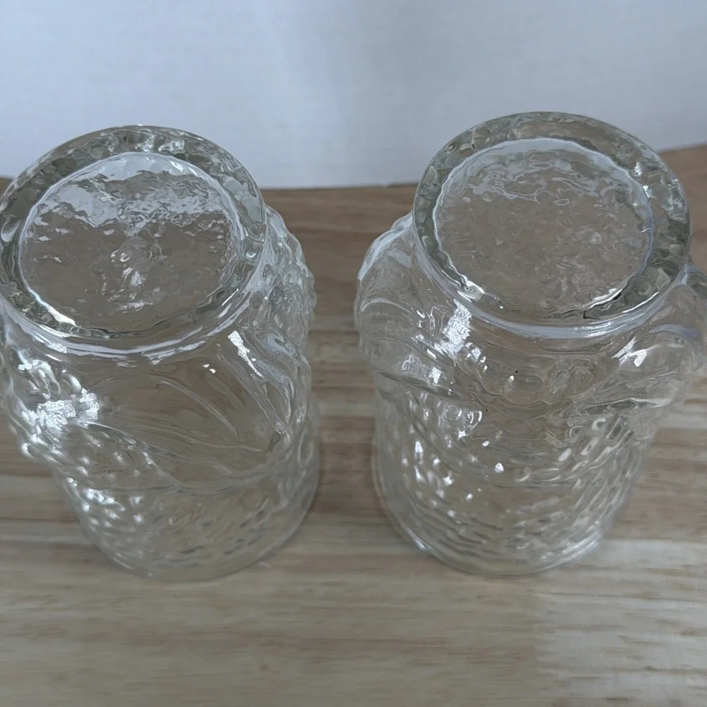 Vintage Owl Shaped Glasses set of 2 by Libbey Clear Glass MCM Bird Birds